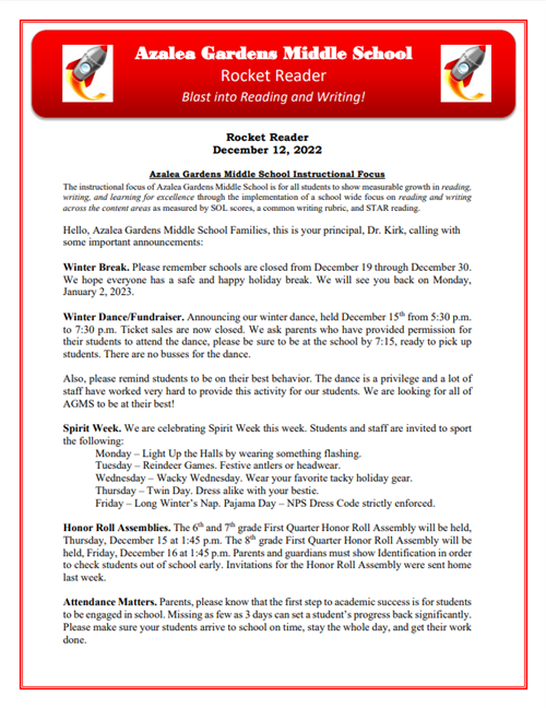 December Rocket Reader 2022